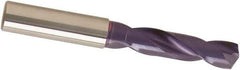 Guhring - 15/64" 140° Spiral Flute Solid Carbide Screw Machine Drill Bit - nano-A Finish, Right Hand Cut, 28mm Flute Length, 66mm OAL, SU Point, Straight Shank - Benchmark Tooling