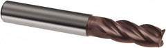 Guhring - 3/8", 2-1/4" LOC, 3/8" Shank Diam, 4" OAL, 4 Flute, Solid Carbide Square End Mill - Single End, Nano-A Finish, Spiral Flute, 36/38° Helix, Centercutting, Right Hand Cut, Right Hand Flute, Series 4259 - Benchmark Tooling