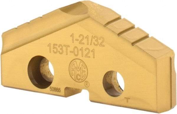 Allied Machine and Engineering - 1-21/32" Diam x 1/4" Thick, Seat Code 3, 132° Included Angle Spade Drill Insert - TiN Coated, Cobalt, Grade Super Cobalt, Series T-A - Benchmark Tooling
