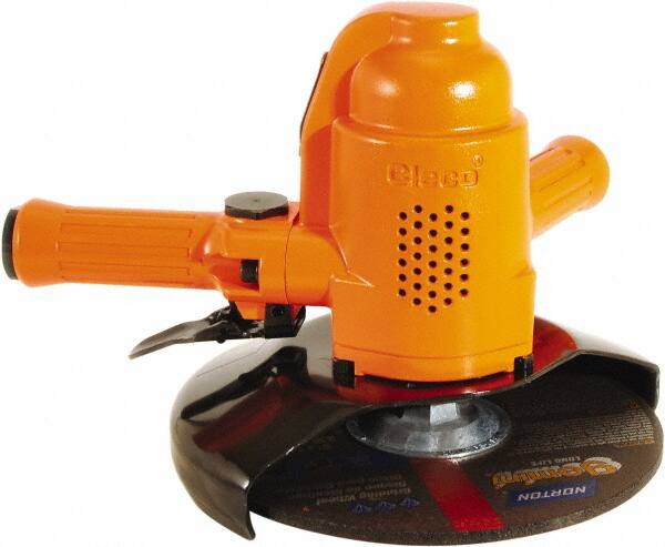 Cleco - 7" Wheel Diam, 6,000 RPM, Pneumatic Angle & Disc Grinder - 5/8-11 Spindle, 33.6 CFM, Front Exhaust - Benchmark Tooling