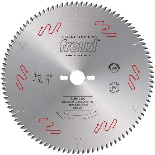 Freud - 220mm Diam, 30mm Arbor Hole Diam, 64 Tooth Wet & Dry Cut Saw Blade - Carbide-Tipped, Standard Round Arbor - Benchmark Tooling