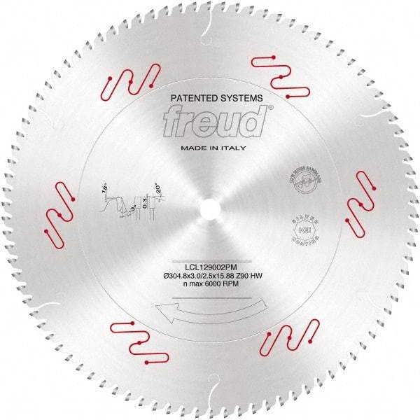 Freud - 305mm Diam, 3-1/8" Arbor Hole Diam, 36 Tooth Wet & Dry Cut Saw Blade - Carbide-Tipped, Standard Round Arbor - Benchmark Tooling