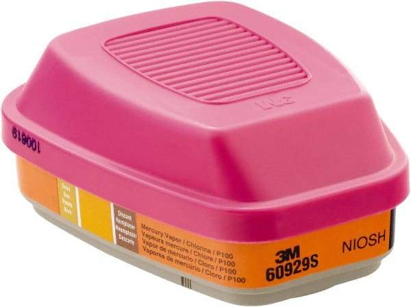 3M - Magenta and Orange P100 Cartridge and Filter Combination - Series 6000, 7000, FF-400, Protects Against Mercury Vapor, Sulfur Dioxide - Benchmark Tooling