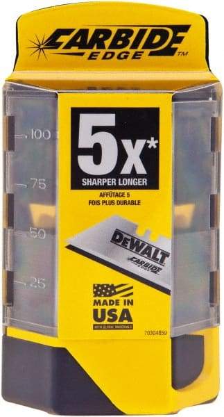 DeWALT - 50 Piece Steel Utility Knife Blade - 2-1/2" OAL - Benchmark Tooling