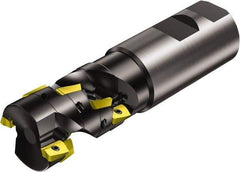 Sandvik Coromant - 1-1/2" Cut Diam, 2.13" Max Depth of Cut, 1-1/2" Shank Diam, 5.418" OAL, Indexable Square Shoulder End Mill - Multiple Insert Styles, Weldon Shank, 90° Lead Angle, Series CoroMill 390 - Benchmark Tooling