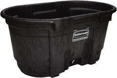 Rubbermaid - 100 Gallon Black Oval Plastic Stock Tank - 25" High x 31" Diam - Benchmark Tooling