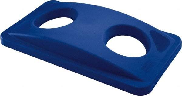 Rubbermaid - Rectangle Lid for Use with Rectangular Recycle Containers - Blue, For Slim Jim Trash Cans - Benchmark Tooling