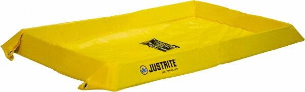 Justrite - 60 Gal Low Wall Berm - 4" High x 4' Wide x 6" Long - Benchmark Tooling