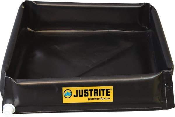 Justrite - 55 Gal Low Wall Berm - 4' Wide x 4" Long - Benchmark Tooling