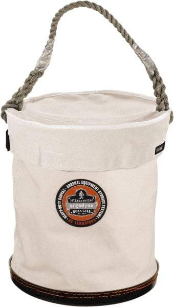 Ergodyne - 1 Pocket White Canvas Bucket Tool Organizer - 12-1/2" Wide x 12-1/2" Deep x 15" High - Benchmark Tooling