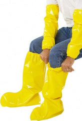 PolyConversions - Size M, Polyolefin, Non-Skid Boot Cover - Yellow, Chemical Resistant - Benchmark Tooling