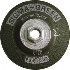 Rex Cut Product - 46 Grit, 4-1/2" Wheel Diam, Type 27 Depressed Center Wheel - Zirconia Alumina/Aluminum Oxide Blend - Benchmark Tooling