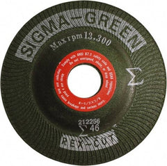 Rex Cut Product - 46 Grit, 4-1/2" Wheel Diam, 7/8" Arbor Hole, Type 27 Depressed Center Wheel - Zirconia Alumina/Aluminum Oxide Blend - Benchmark Tooling