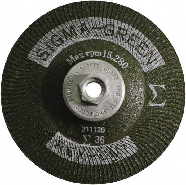 Rex Cut Product - 36 Grit, 4" Wheel Diam, Type 27 Depressed Center Wheel - Zirconia Alumina/Aluminum Oxide Blend - Benchmark Tooling