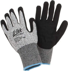 PIP - Size 2XL, ANSI Cut Lvl A4, Cut Resistant Gloves - Palm & Fingers Coated, Salt & Pepper - Benchmark Tooling