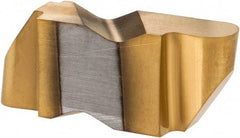 Hertel - 3078IR Grade HC120, 3.96mm Cutting Width Carbide Grooving Insert - 4.57mm Max Depth of Cut, Right Hand, 0.078" Corner Radius, TiN Finish - Benchmark Tooling