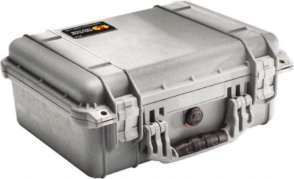 Pelican Products, Inc. - 13" Wide x 6-53/64" High, Clamshell Hard Case - Silver, Polyethylene - Benchmark Tooling