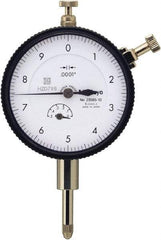 Mitutoyo - 0.5" Range, 0-10 Dial Reading, 0.0001" Graduation Dial Drop Indicator - 57mm Dial, 0.01" Range per Revolution, 0.0008" Accuracy, Includes NIST Traceability Certification - Benchmark Tooling