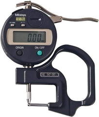 Mitutoyo - 1/2" Measurement, 0.01mm Resolution Electronic Thickness Gage - Accurate up to 0.001" - Benchmark Tooling