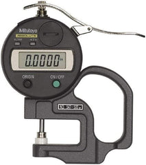 Mitutoyo - 0.47" Measurement, 0.01mm Resolution Electronic Thickness Gage - Accurate up to 0.001" - Benchmark Tooling