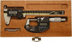 Mitutoyo - 4 Piece, Caliberated Machinist Caliper and Micrometer Tool Kit - 0 to 6 Inch Caliper, 0.0005 Inch Caliper Resoluion, 0 to 1 Inch Micrometer, 0.0001 Inch Graduation, 0.0005 Inch Resoluion - Benchmark Tooling