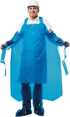 PolyConversions - 35" Wide x 55" Long x 8 mil Thick Chemical Resistant Bib Apron - Polyolefin, Blue, Waterproof, Resists Chemicals, Fats, Oils, Dry Particles, Liquid Splashes - Benchmark Tooling