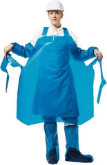 PolyConversions - 35" Wide x 55" Long x 6 mil Thick Chemical Resistant Bib Apron - Polyolefin, Blue, Waterproof, Resists Chemicals, Fats, Oils, Dry Particles, Liquid Splashes - Benchmark Tooling