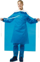 PolyConversions - 35" Wide x 45" Long x 6 mil Thick Chemical Resistant Bib Apron - Polyolefin, Blue, Waterproof, Resists Chemicals, Fats, Oils, Dry Particles, Liquid Splashes - Benchmark Tooling