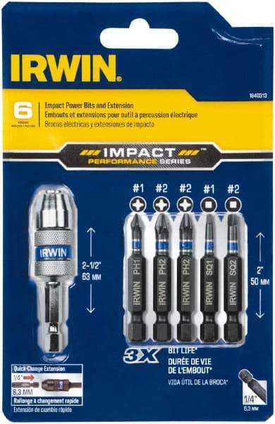 Irwin - 6 Piece, Phillips, Square Handle, Drive Set - #1, #2 - Benchmark Tooling