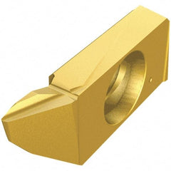 Iscar - 22SCIR Grade IC1008, 1mm Cutting Width Carbide Grooving Insert - 3mm Max Depth of Cut, 0.08mm Corner Radius, TiAlN/TiN Finish - Benchmark Tooling