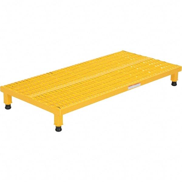 Vestil - 5" High x 24" Wide x 48" Deep, Yellow Step Stand - Steel, 500 Lb Capacity - Benchmark Tooling