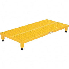 Vestil - 5" High x 24" Wide x 48" Deep, Yellow Step Stand - Steel, 500 Lb Capacity - Benchmark Tooling