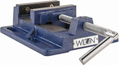 Wilton - 4-1/2" Jaw Opening Capacity x 1-1/2" Throat Depth, Horizontal Drill Press Vise - 4" Wide x 1-1/2" High Jaw, Stationary Base, Standard Speed, 7" OAL x 2.4" Overall Height, Steel - Benchmark Tooling