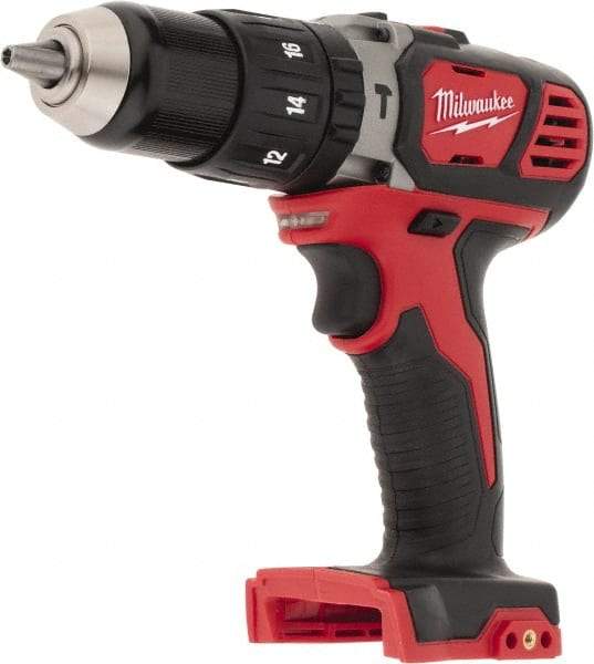 Milwaukee Tool - 18 Volt 1/2" Keyless Chuck Cordless Hammer Drill - 0 to 28,800 BPM, 0 to 1,800 RPM, Reversible - Benchmark Tooling