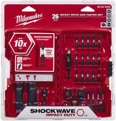 Milwaukee Tool - 26 Piece, Screwdriver Power Bit Set - #1 to #3 Phillips, 1/4 to 9/16" Hex, T20 to T30 Torx - Benchmark Tooling