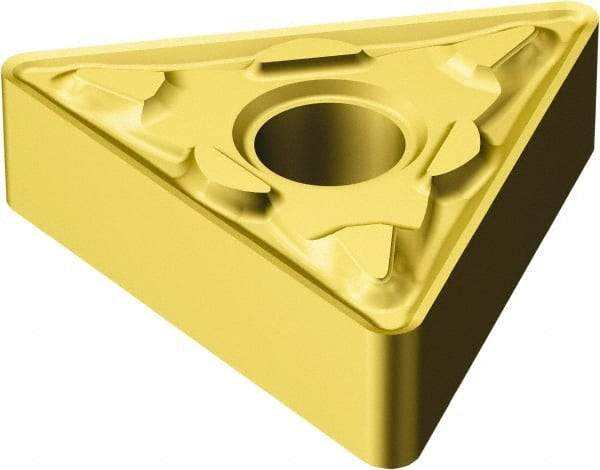 Sandvik Coromant - TNMG332 MM Grade 2035 Carbide Turning Insert - TiAlN/TiN Finish, 60° Triangle, 3/8" Inscr Circle, 3/16" Thick, 1/32" Corner Radius - Benchmark Tooling
