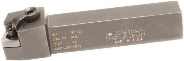 Sumitomo - MSRN, Right Hand Cut, 15° Lead Angle, 1-1/4" Shank Height x 1-1/4" Shank Width, Positive Rake Indexable Turning Toolholder - 6" OAL, SNMG 643 Insert Compatibility, Series Multi-Option - Benchmark Tooling