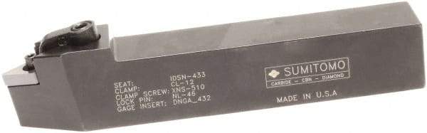 Sumitomo - MDPN, Neutral Cut, 27.5° Lead Angle, 3/4" Shank Height x 3/4" Shank Width, Negative Rake Indexable Turning Toolholder - 4-1/2" OAL, DNMG 332 Insert Compatibility, Series Multi-Option - Benchmark Tooling
