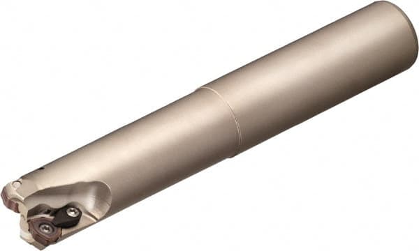 Sumitomo - 1" Cut Diam, 1" Shank Diam, Weldon Shank Indexable High-Feed End Mill - Screw & Clamp Holding Method, WDMT Insert, Through Coolant - Benchmark Tooling