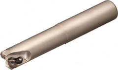 Sumitomo - 1" Cut Diam, 1" Shank Diam, Weldon Shank Indexable High-Feed End Mill - Screw & Clamp Holding Method, WDMT Insert, Through Coolant - Benchmark Tooling