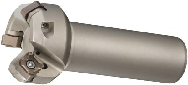 Sumitomo - 45° Lead Angle, 2.567" Max Cut Diam, 2" Min Cut Diam, Indexable Chamfer and Angle End Mill - 5 Inserts, ONMT, SNMT, XNET Insert Style, 3.97" Overall Length, Through Coolant, Straight Shank - Benchmark Tooling