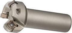 Sumitomo - 45° Lead Angle, 2.567" Max Cut Diam, 2" Min Cut Diam, Indexable Chamfer and Angle End Mill - 4 Inserts, ONMT, SNMT, XNET Insert Style, 3.97" Overall Length, Through Coolant, Straight Shank - Benchmark Tooling