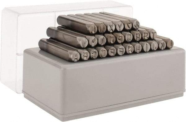 C.H. Hanson - 27 Piece, 1/4" Character Steel Stamp Set - Letters, Standard - Benchmark Tooling