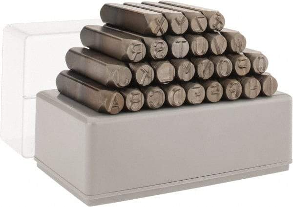 C.H. Hanson - 27 Piece, 3/8" Character Steel Stamp Set - Letters, Standard - Benchmark Tooling