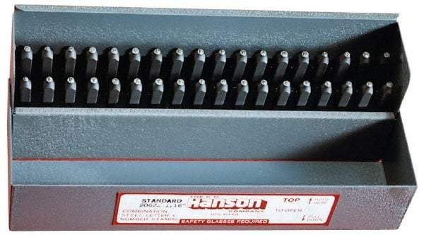 C.H. Hanson - 36 Piece, 5/16" Character Steel Stamp Set - Letters & Figures, Heavy Duty - Benchmark Tooling