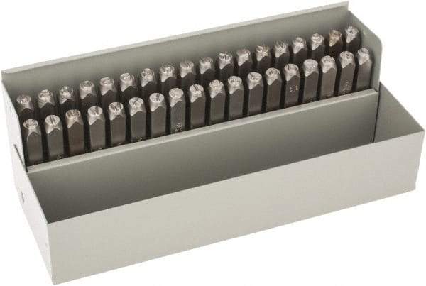 C.H. Hanson - 36 Piece, 1/4" Character Steel Stamp Set - Letters & Figures, Standard - Benchmark Tooling