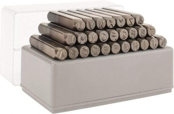 C.H. Hanson - 27 Piece, 1/4" Character Steel Stamp Set - Letters, Heavy Duty - Benchmark Tooling