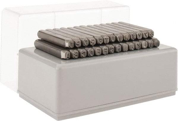 C.H. Hanson - 27 Piece, 1/2" Character Steel Stamp Set - Letters, Heavy Duty - Benchmark Tooling