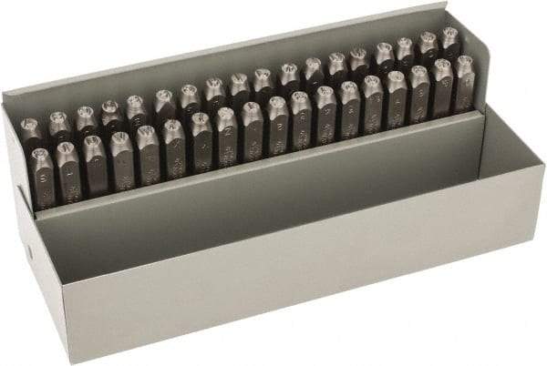 C.H. Hanson - 36 Piece, 3/16" Character Steel Stamp Set - Letters & Figures, Heavy Duty - Benchmark Tooling