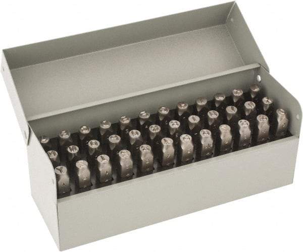 C.H. Hanson - 36 Piece, 1/4" Character Steel Stamp Set - Letters & Figures, Heavy Duty - Benchmark Tooling